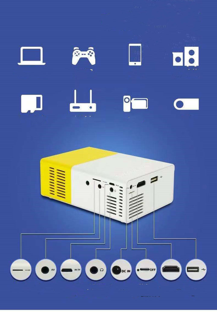 Mini HD LED Portable Projector – Compact Home Cinema for Movies & Gaming